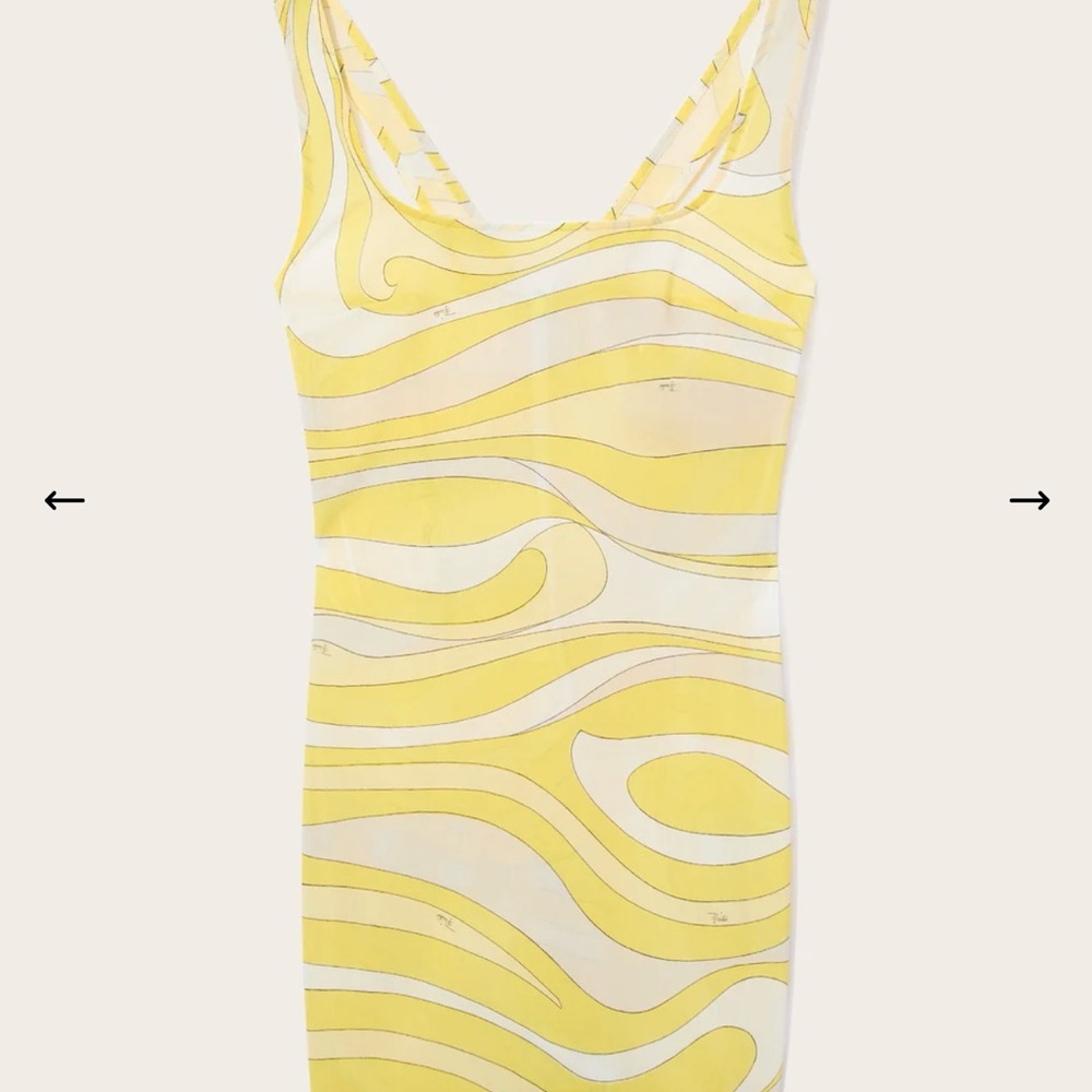 PUCCI DRESS Yellow and White Patterned Dress